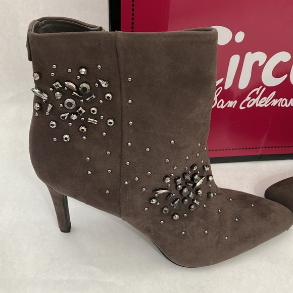 Steel Grey Beaded Octavia Woman’s Ankle Boots Circus by Sam Edelman - Picture 2 of 9